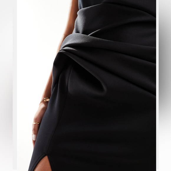 ASOS Design Hip Tuck High Neck MIDI Dress size 0 XS NWT - Picture 3 of 4